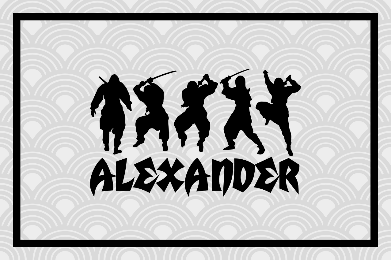 Personalisable placemat ninja warrior shadows - TenStickers