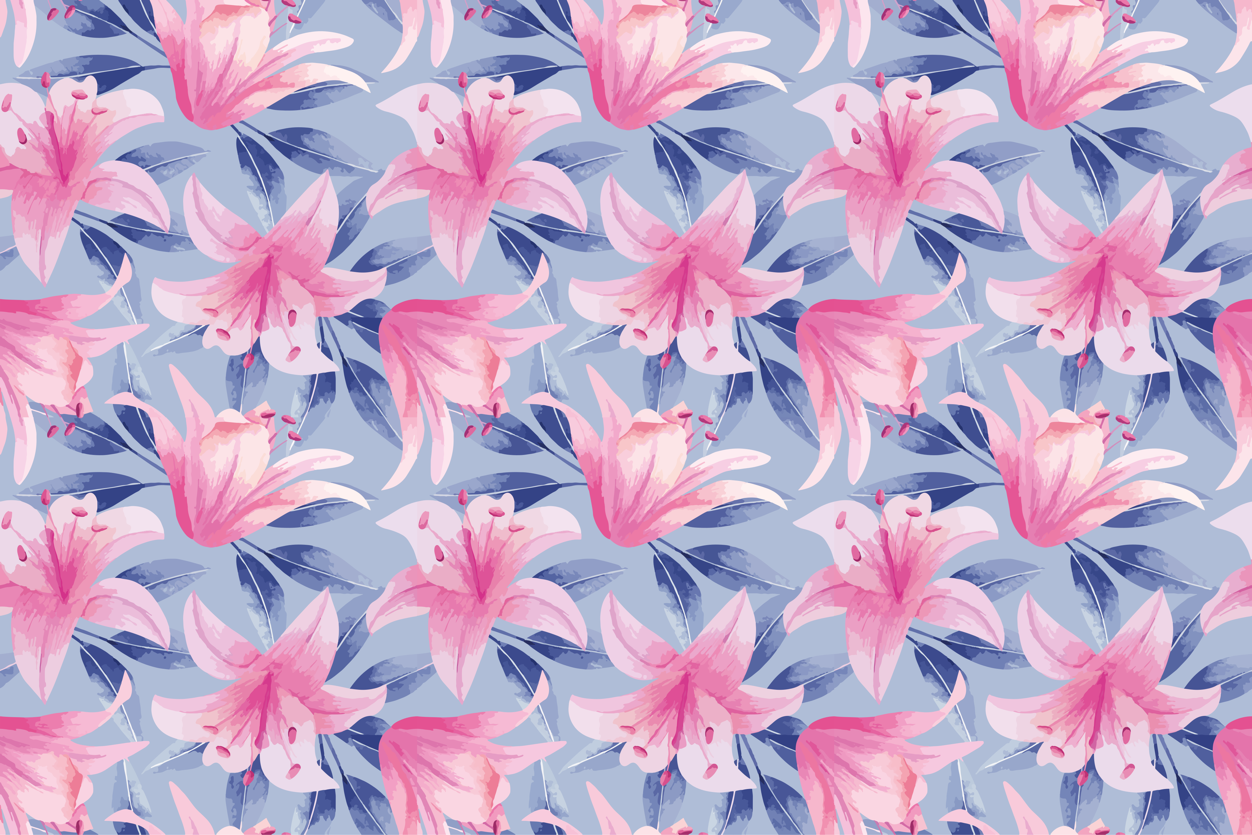 Original placemats floral pink lily design - TenStickers