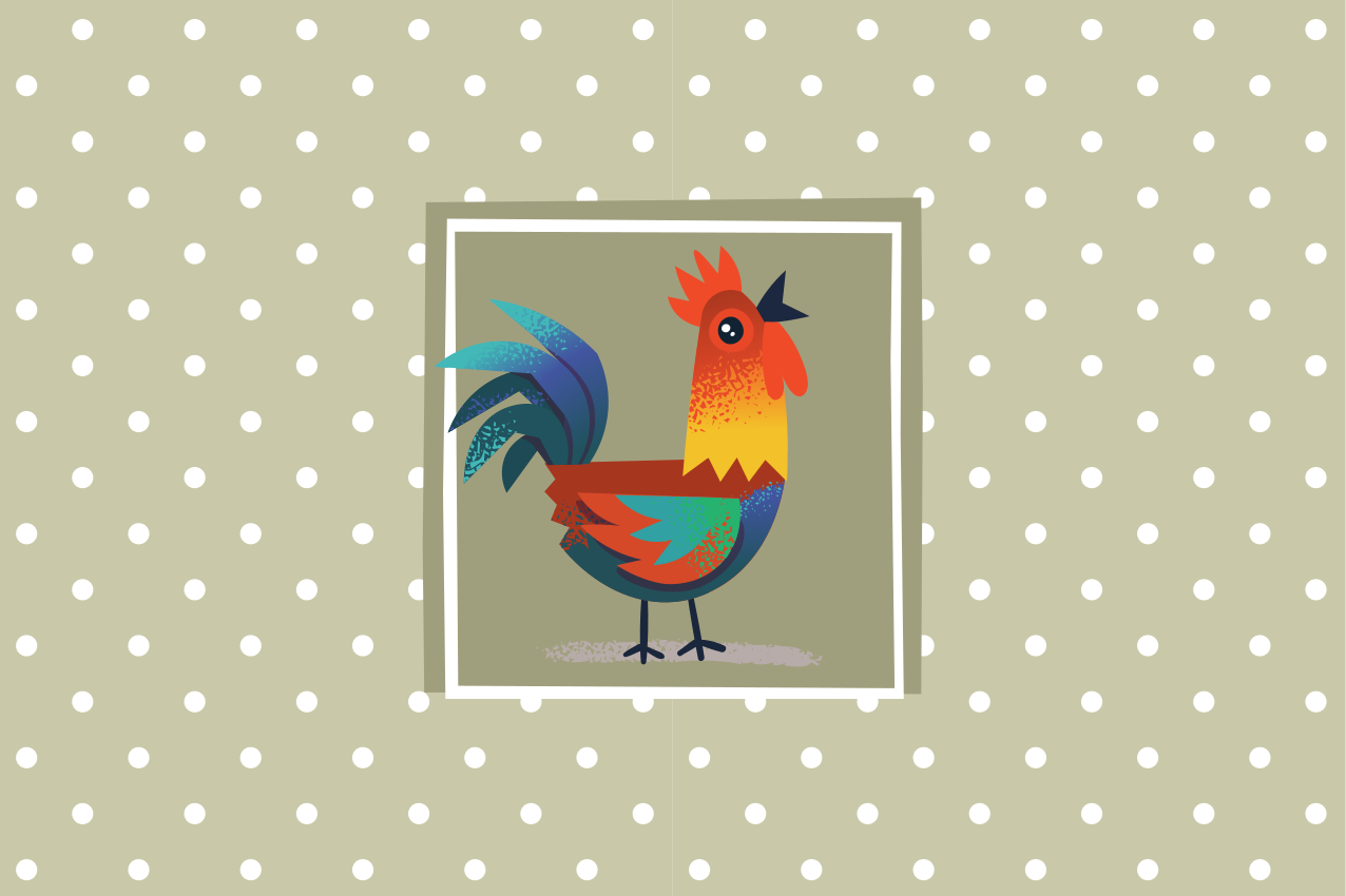 Children placemats colorful rooster design - TenStickers
