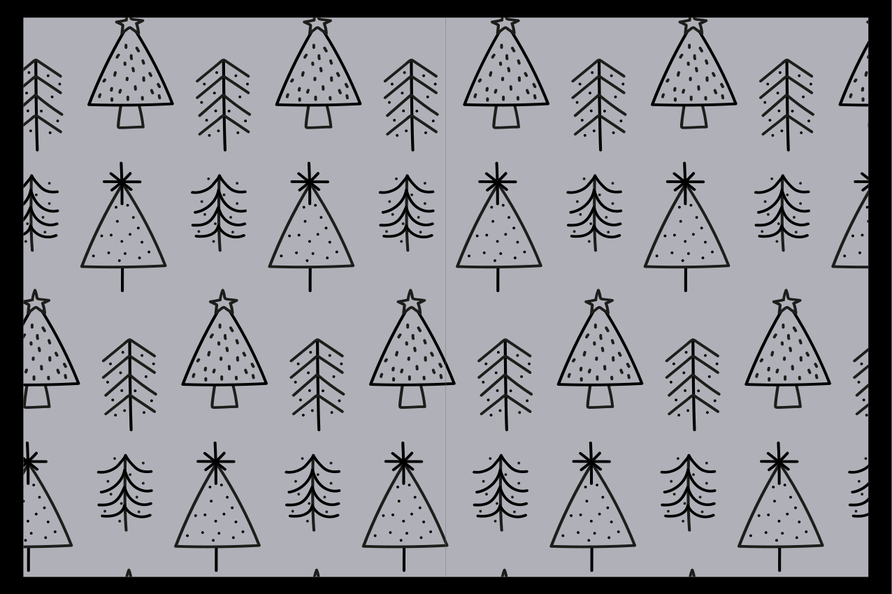 Christmas placemats with stylish christmas trees - TenStickers