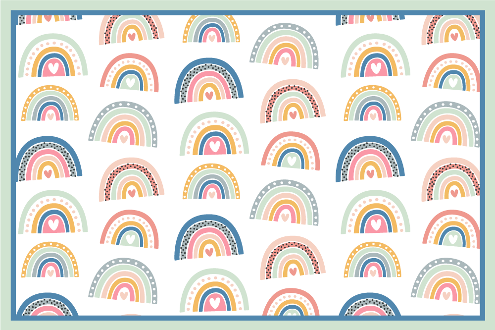 Colorful rainbows pattern kids placemat - TenStickers