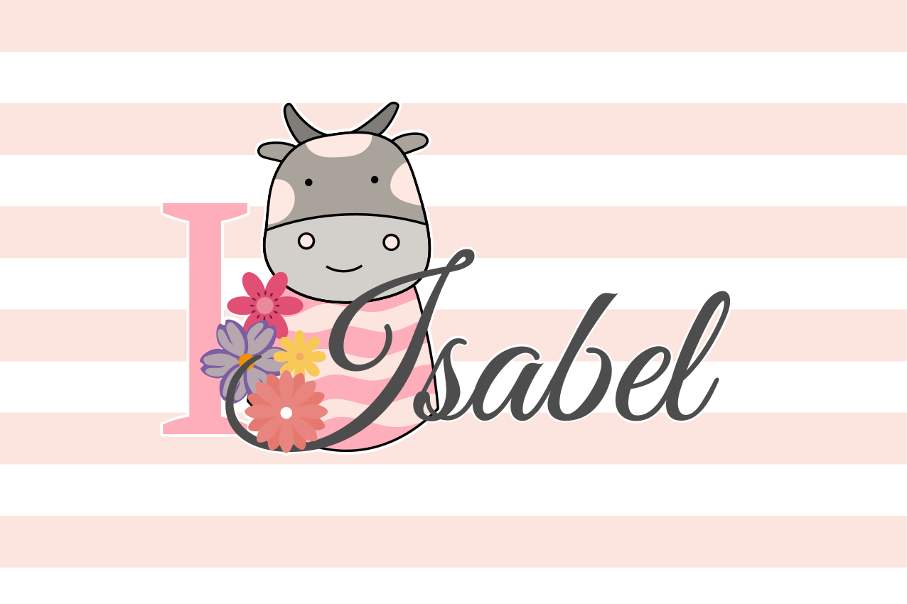 Personalised placemat with cow theme design - TenStickers