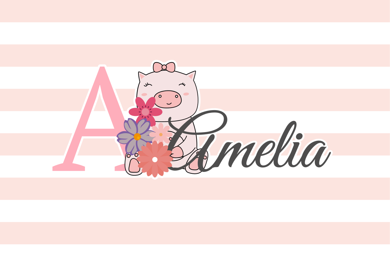 Children placemats cute pig character - TenStickers