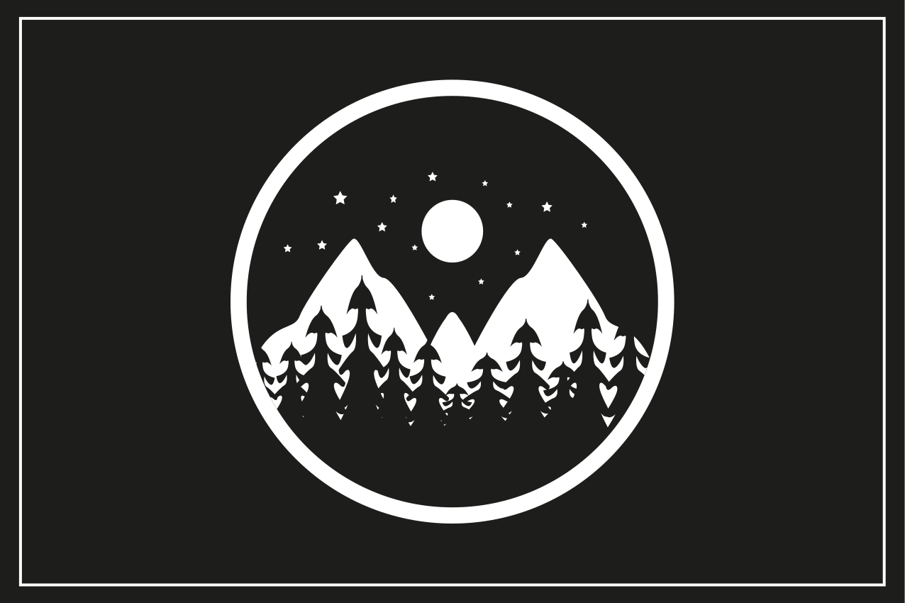 Modern placemats mountain landscape circle - TenStickers