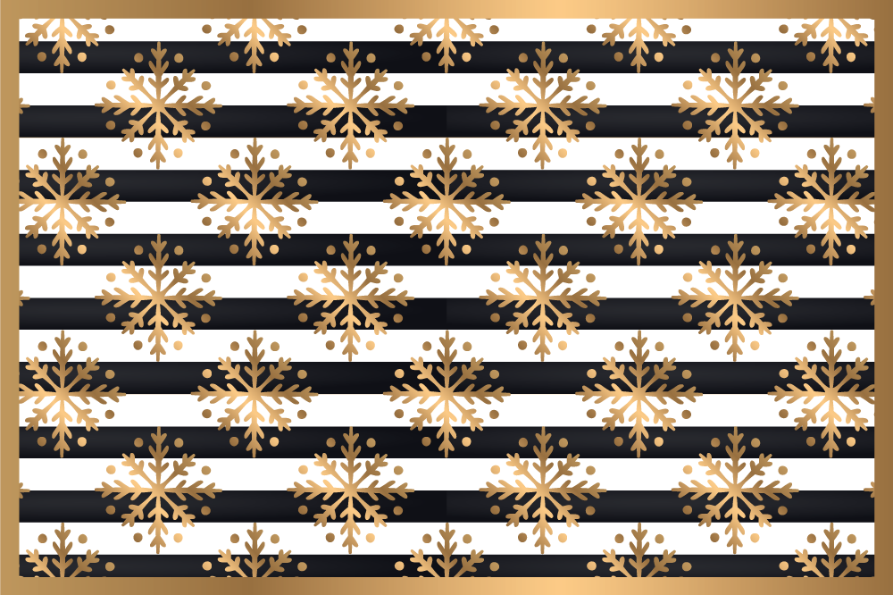 Christmas placemats with gold snowflake design - TenStickers