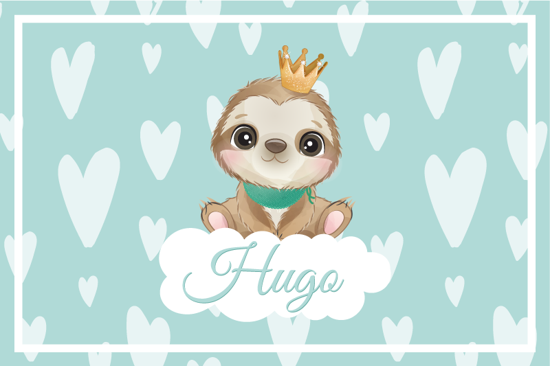 Children placemats cute sloth design - TenStickers