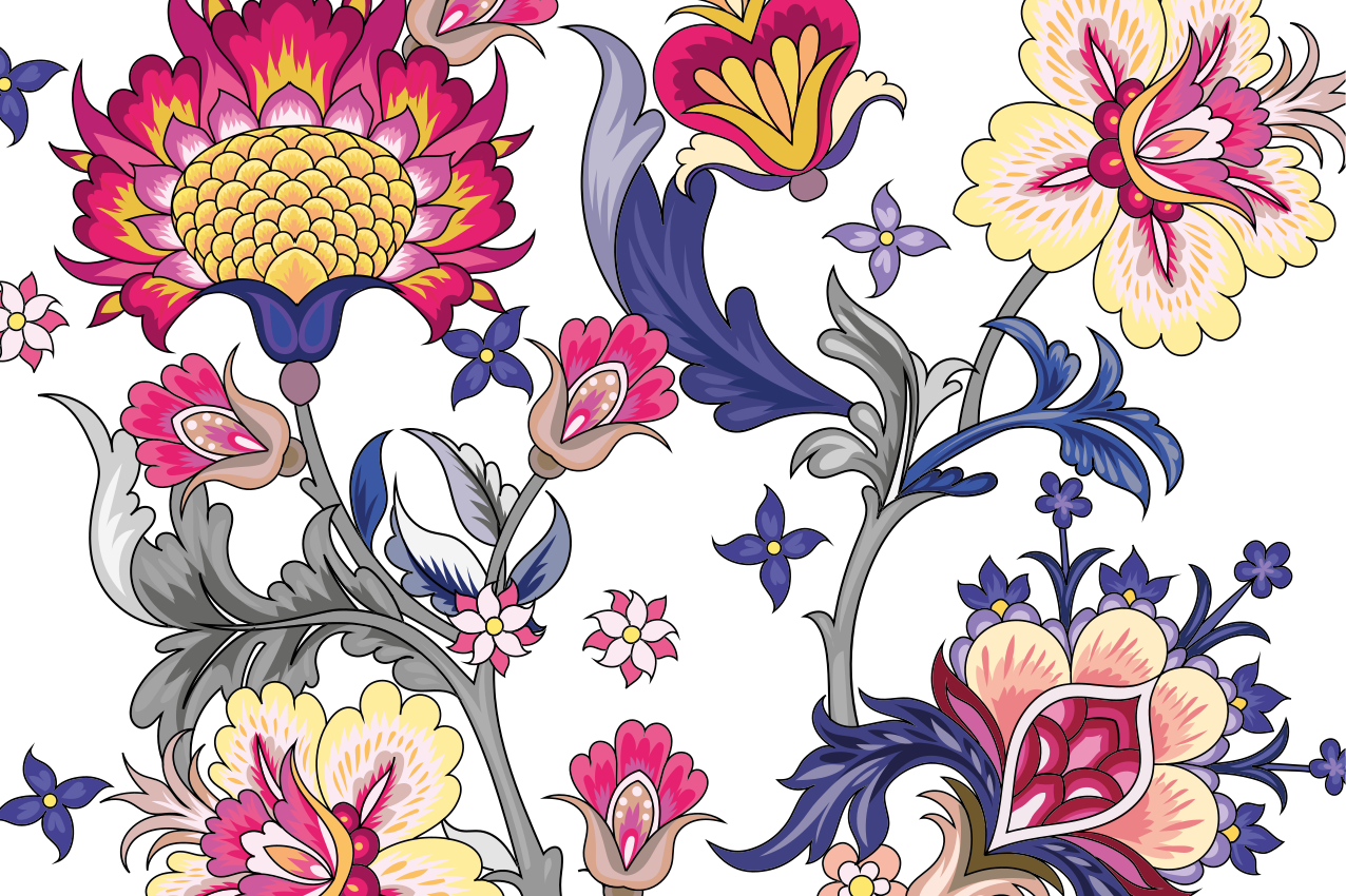 Original placemats with floral design elements - TenStickers