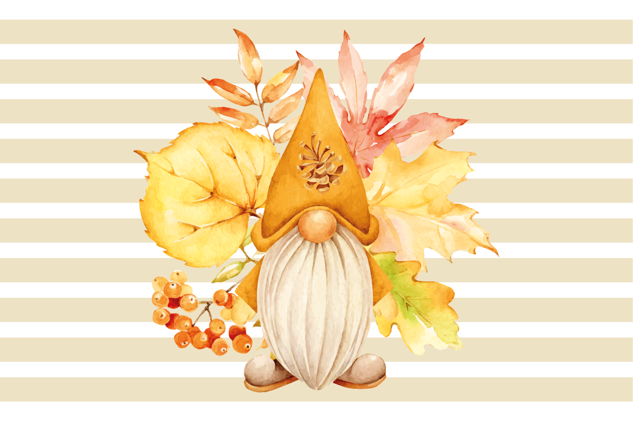 Original placemats gnome with autumn leaves - TenStickers