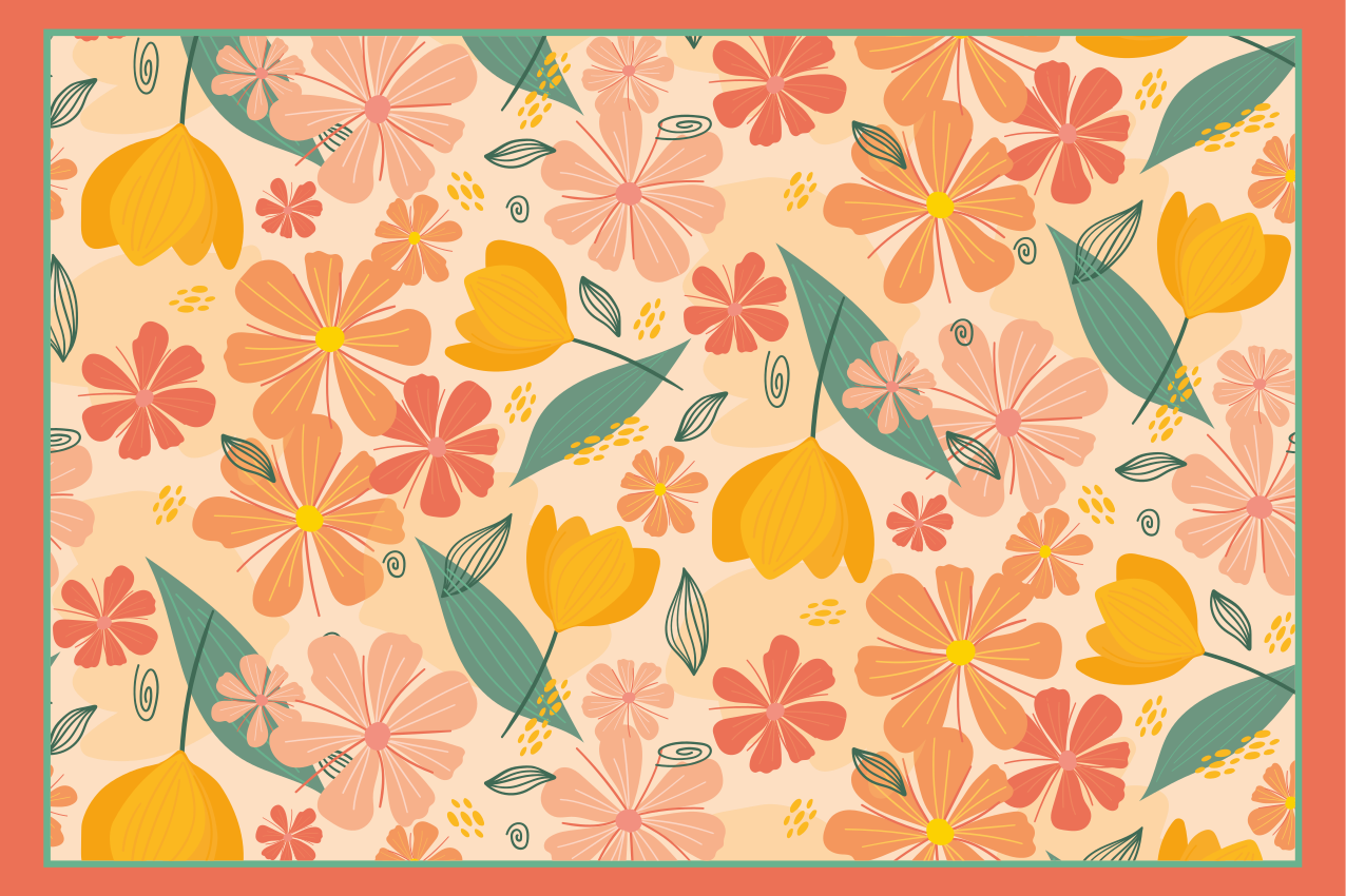 Original placemats floral pattern mat - TenStickers