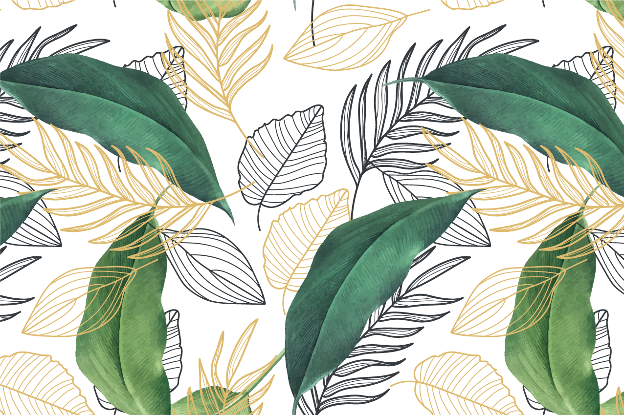 Placemat lush green leaf patterns - TenStickers