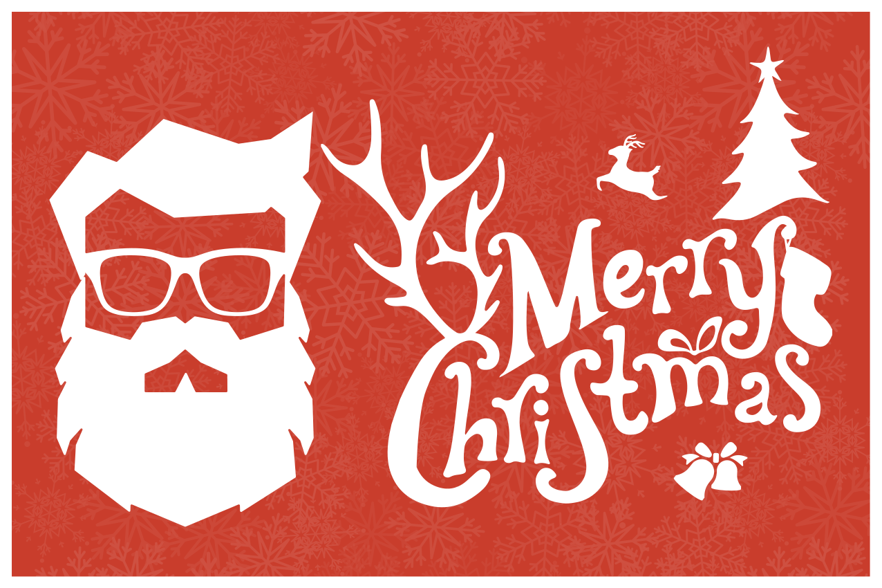 Christmas placemats santa with spectacles - TenStickers