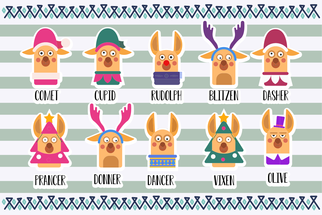 Original placemats reindeer character collection - TenStickers