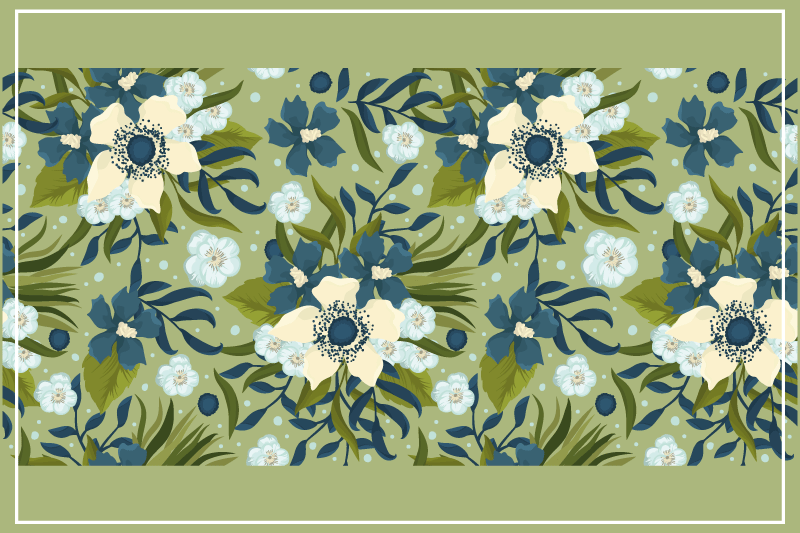 Floral pattern background placemats - TenStickers