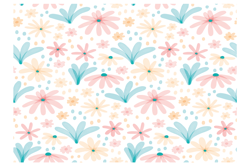 Original placemats floral pattern colors - TenStickers