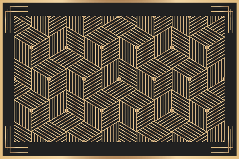 Golden geometric deco pattern elegant placemats - TenStickers