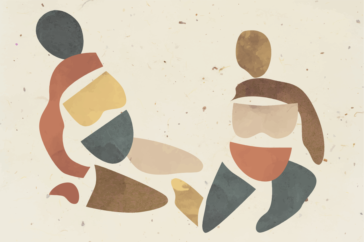 Abstract Human Figures modern placemats - TenStickers