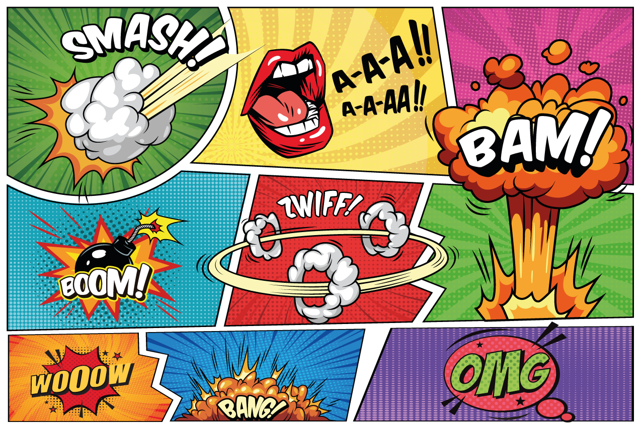 Original placemats comic speech bubbles design - TenStickers