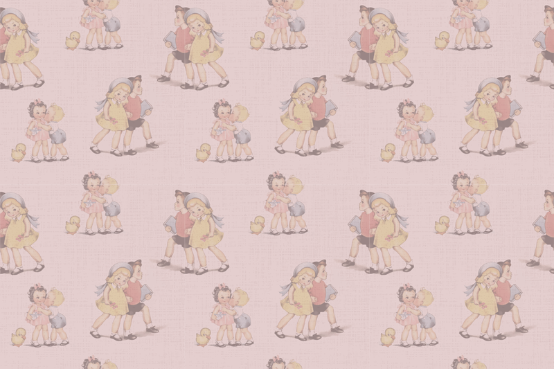 Children placemats with retro kid illustrations - TenStickers