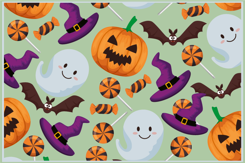 Halloween placemats with vibrant halloween designs - TenStickers