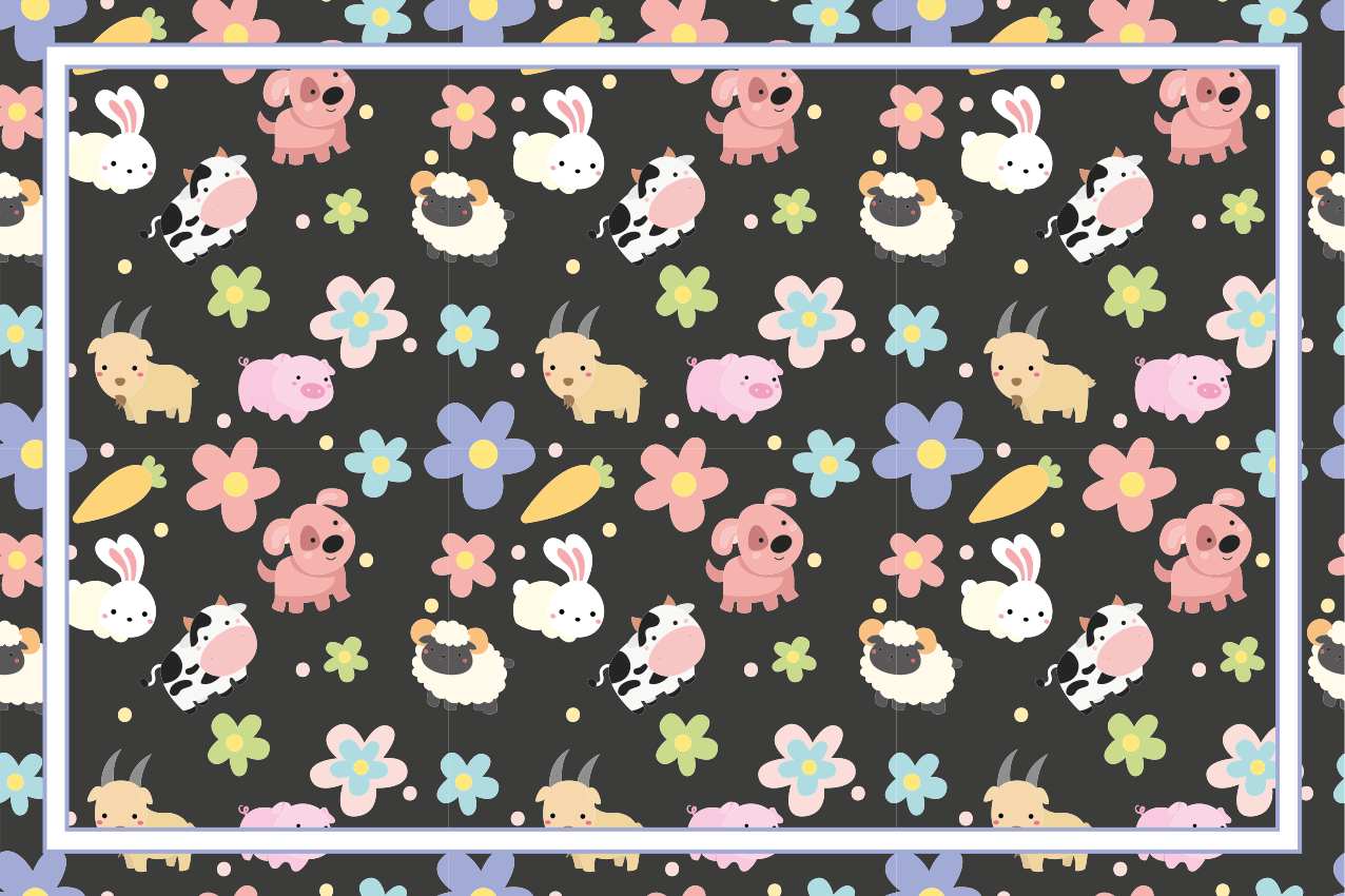 Children placemats with delightful creature art - TenStickers