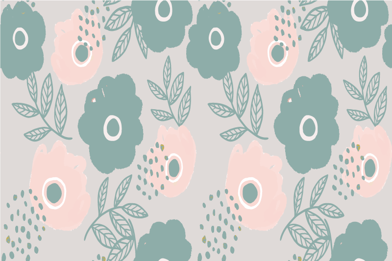 Placemat with quote floral background - TenStickers