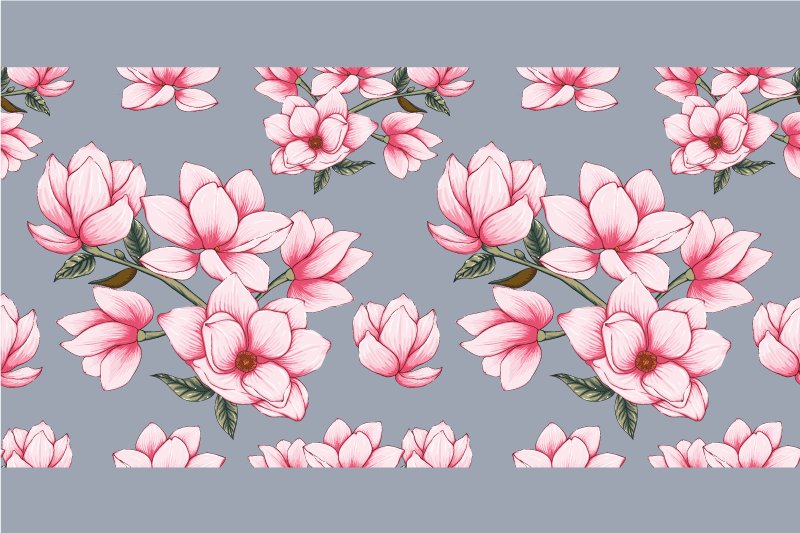 Original placemats pink magnolia floral design - TenStickers