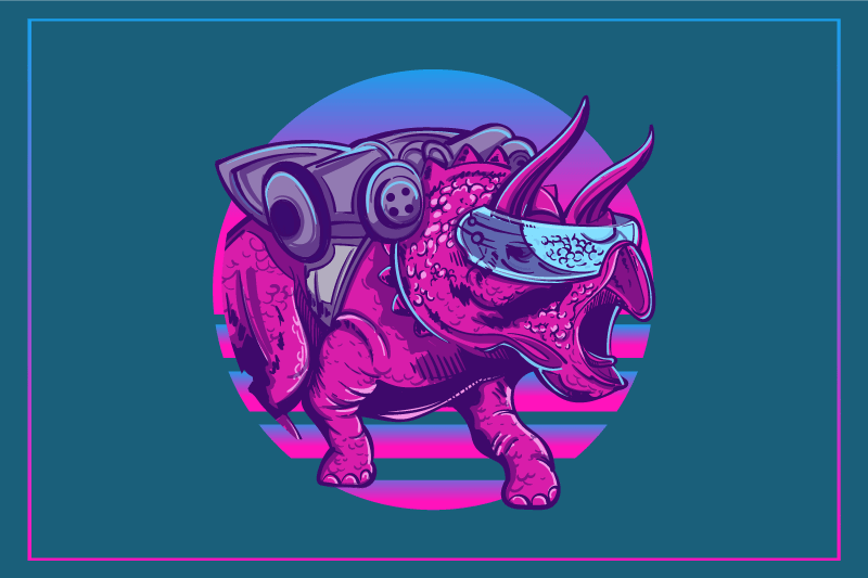 Original placemats stylized rhinosaur character - TenStickers