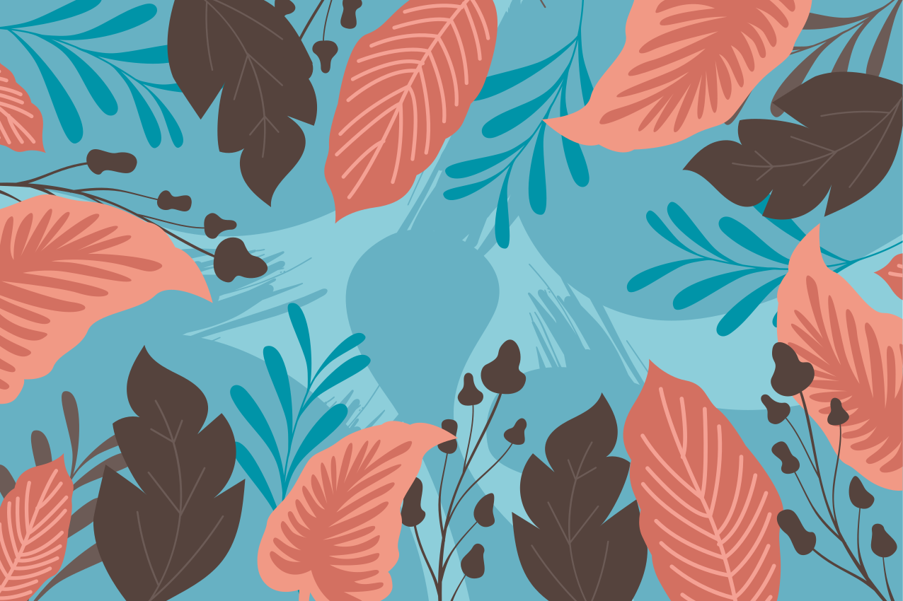 Vibrant leaf motif placemats - TenStickers