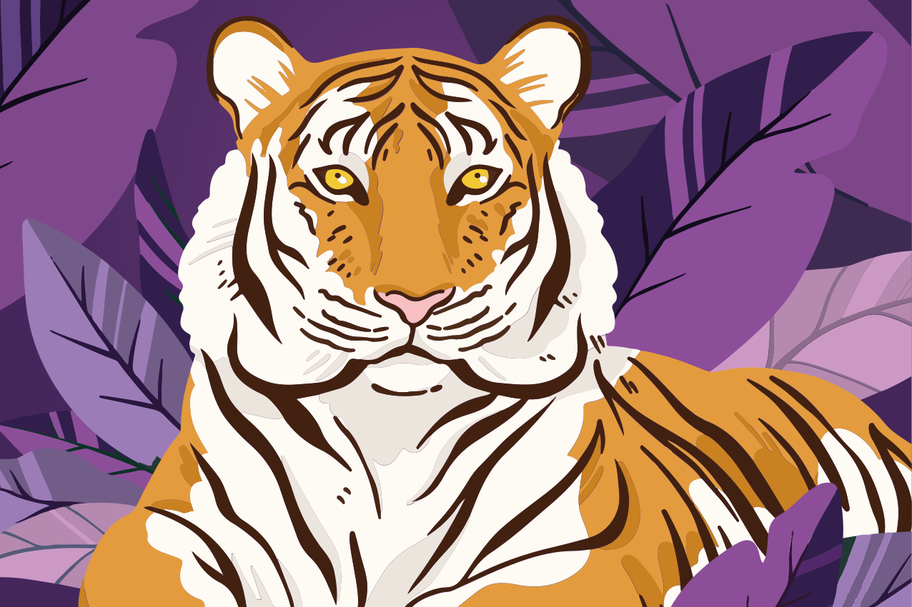 Children placemats majestic tiger portrait - TenStickers