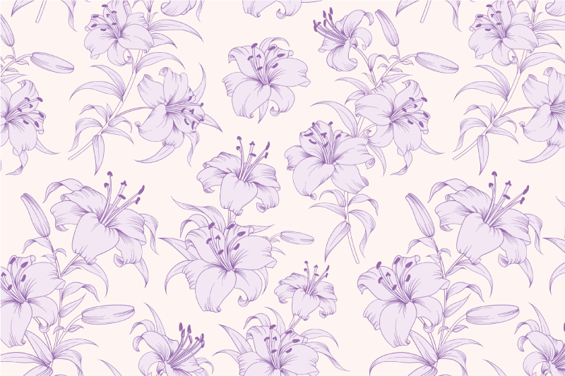 Placemat lilies floral pattern - TenStickers