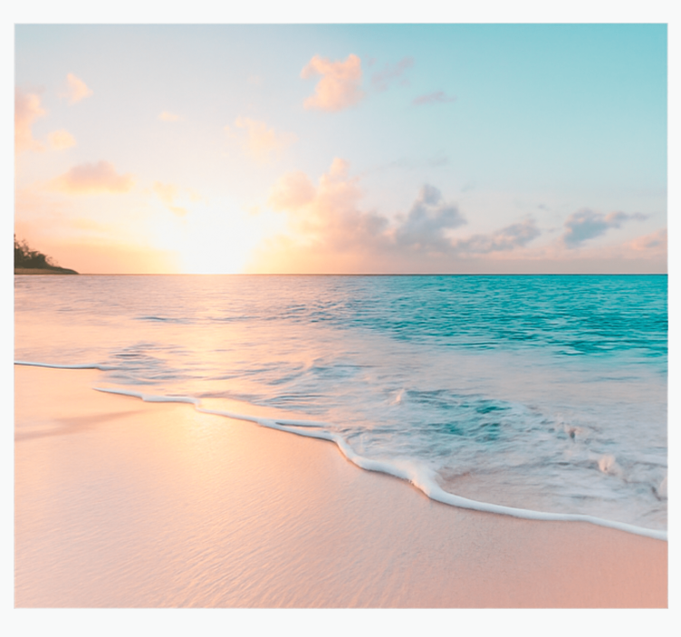 Calmed sunset design under the sea wall mural - TenStickers