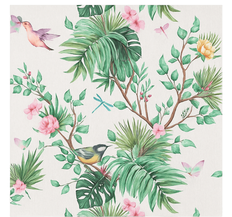 Tropical garden design living room wall mural - TenStickers