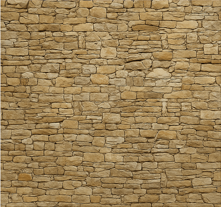 Beige stone barrier living room wall mural - TenStickers