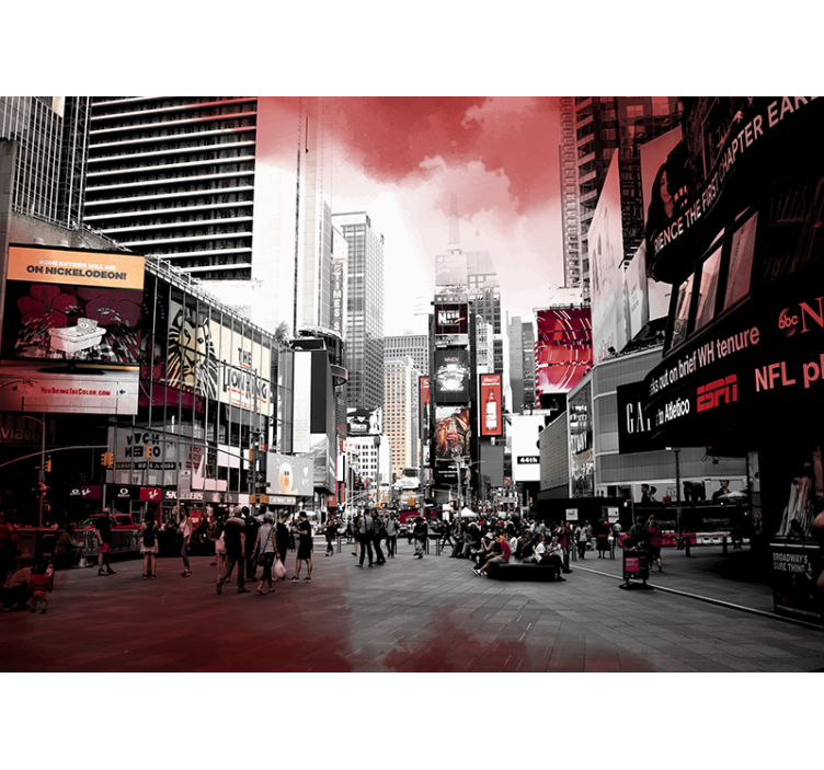 New York red and white wall mural - TenStickers