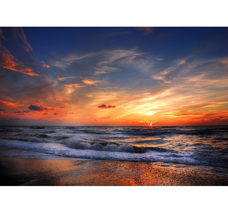 Sunset Seascape under the sea wall mural - TenStickers