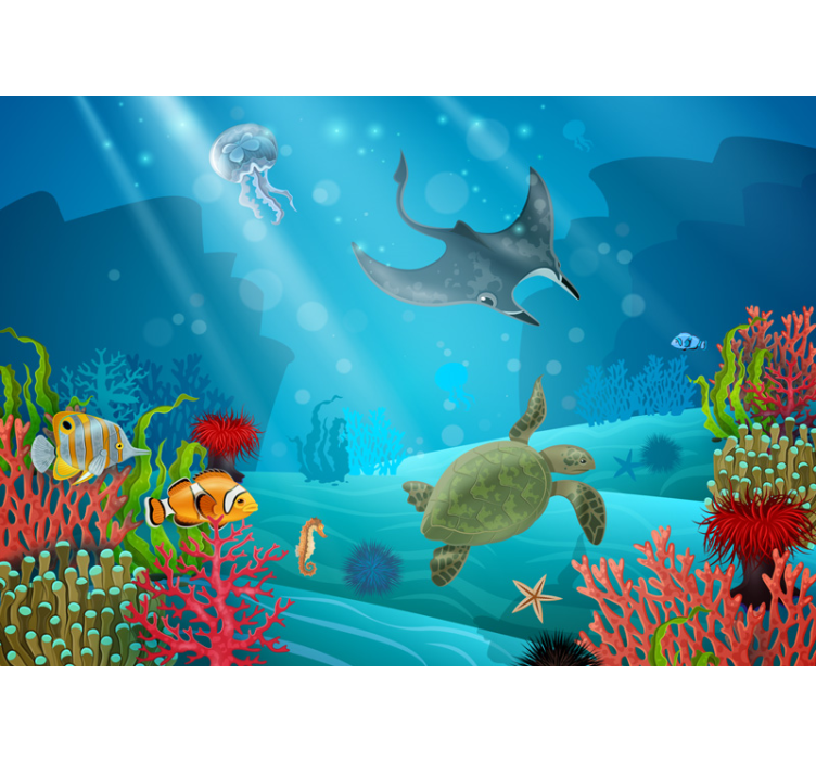 Underwater Fantasy childrens wall mural - TenStickers