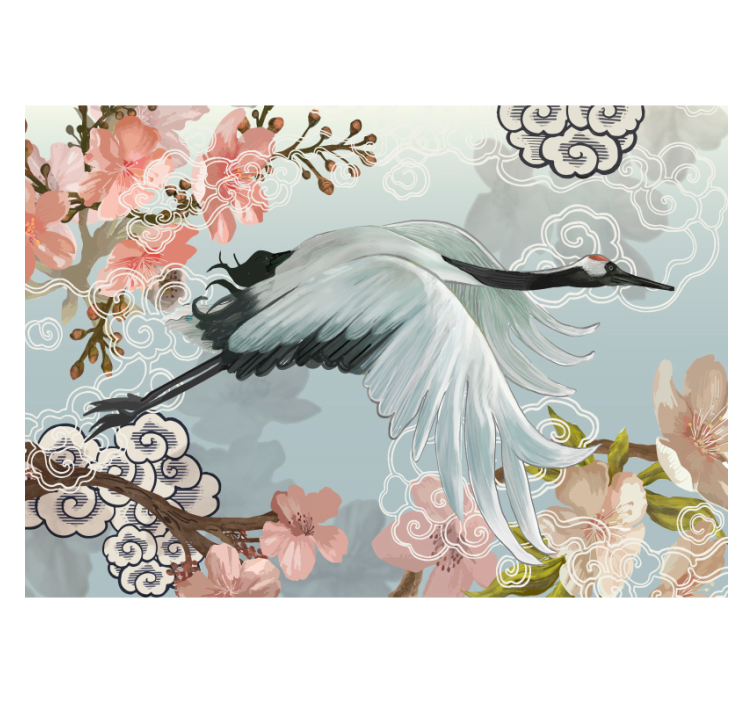 Blossom crane photo wall mural - TenStickers