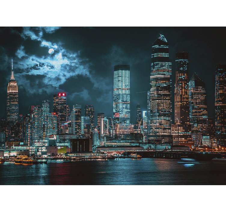 Wall mural new york cityscape nightscape - TenStickers
