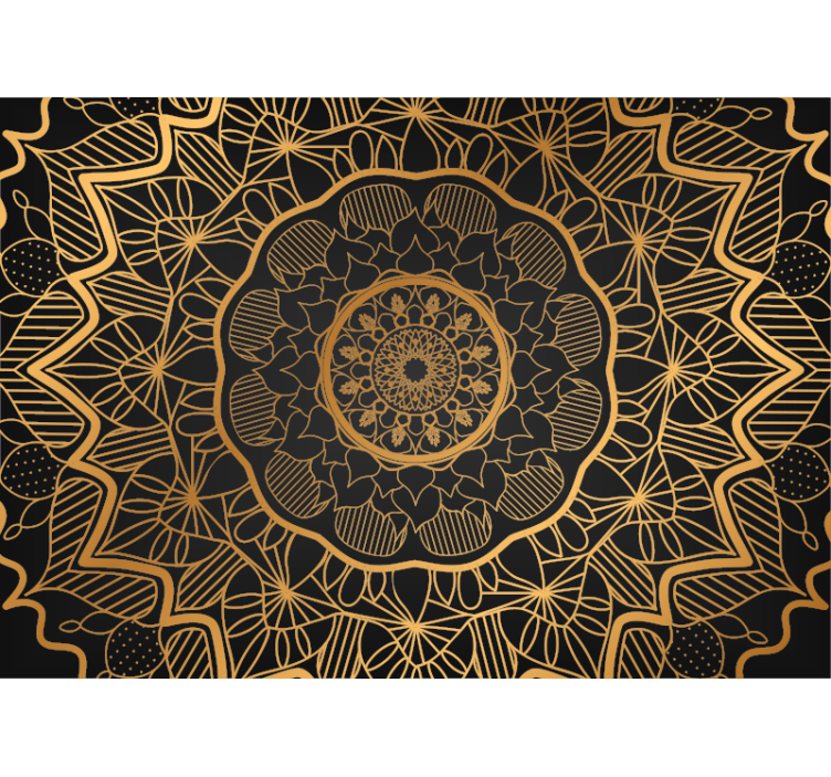 Golden Mandala Mural wallpaper - TenStickers