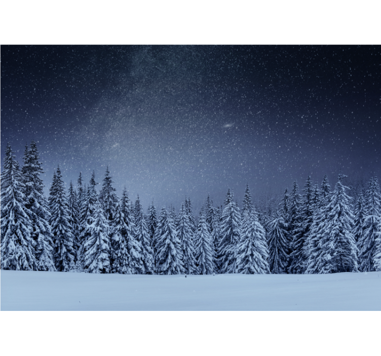 Snowy Pine Landscape wall mural nature - TenStickers