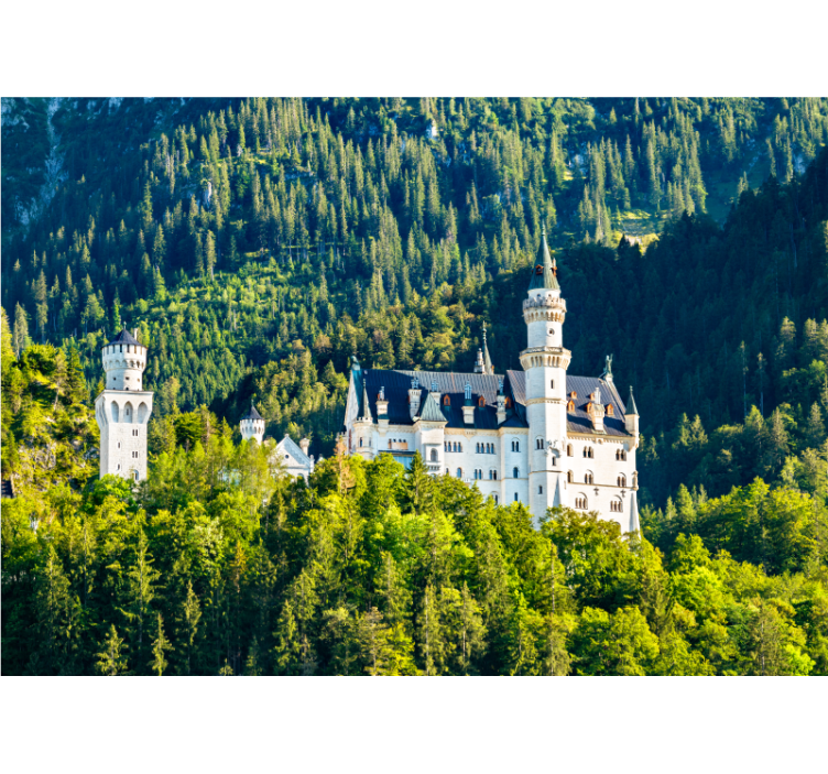 Lonely castle on the hill Mountain wall mural - TenStickers
