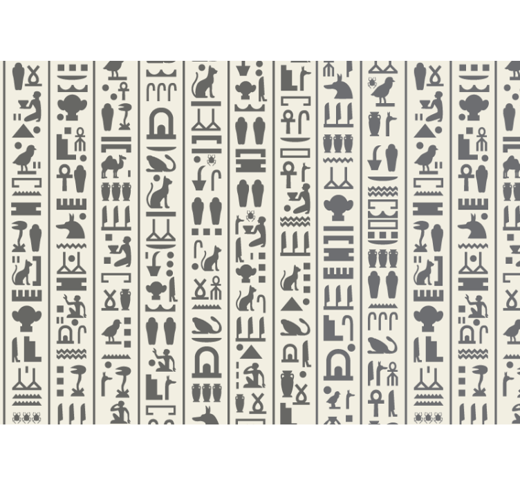 Hieroglyphs  living room wall mural - TenStickers