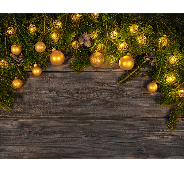 Golden Holiday Elegance christmas wall mural - TenStickers