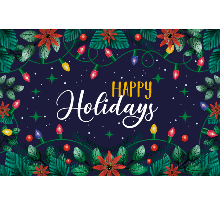 Festive Holiday Greetings christmas wall mural - TenStickers