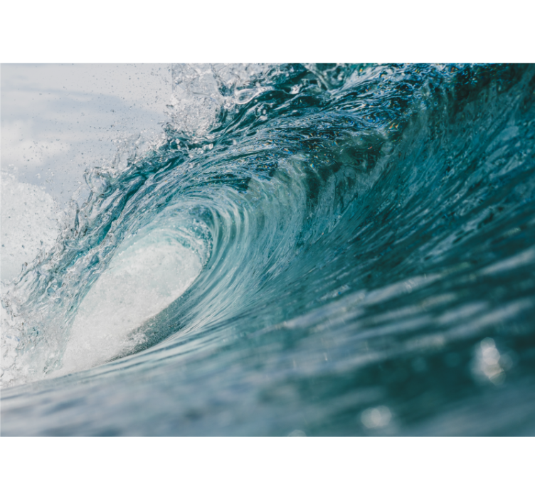 Dynamic Ocean Wave under the sea wall mural - TenStickers