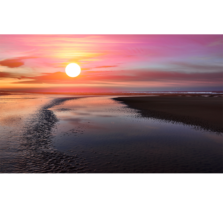 Polish seaside sunset under the sea mural - TenStickers