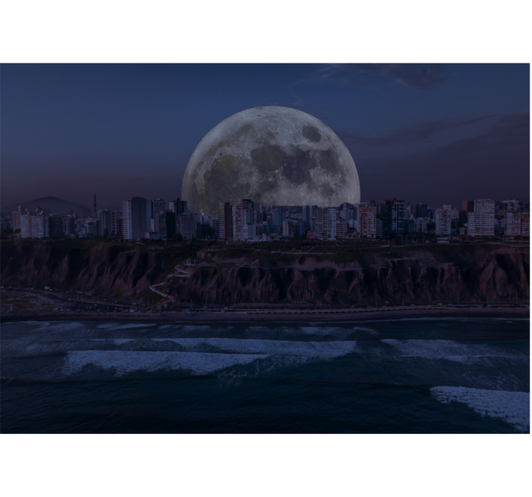 Moonlit Urban Skyline abstract wall mural - TenStickers