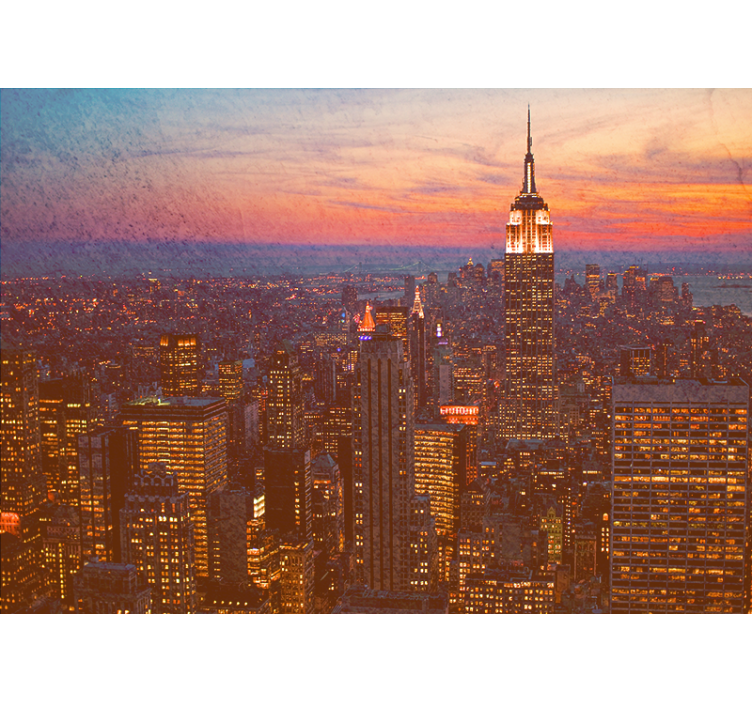 Empire State Sunset city wall mural - TenStickers