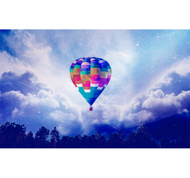 Colorful Hot Air Balloon sky wall mural - TenStickers