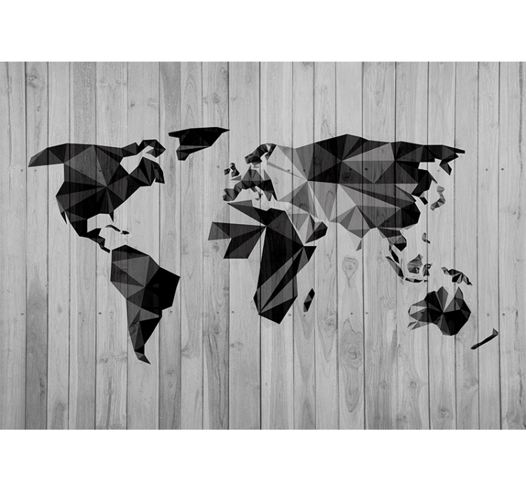 Geometric Global Map world map wallpaper - TenStickers